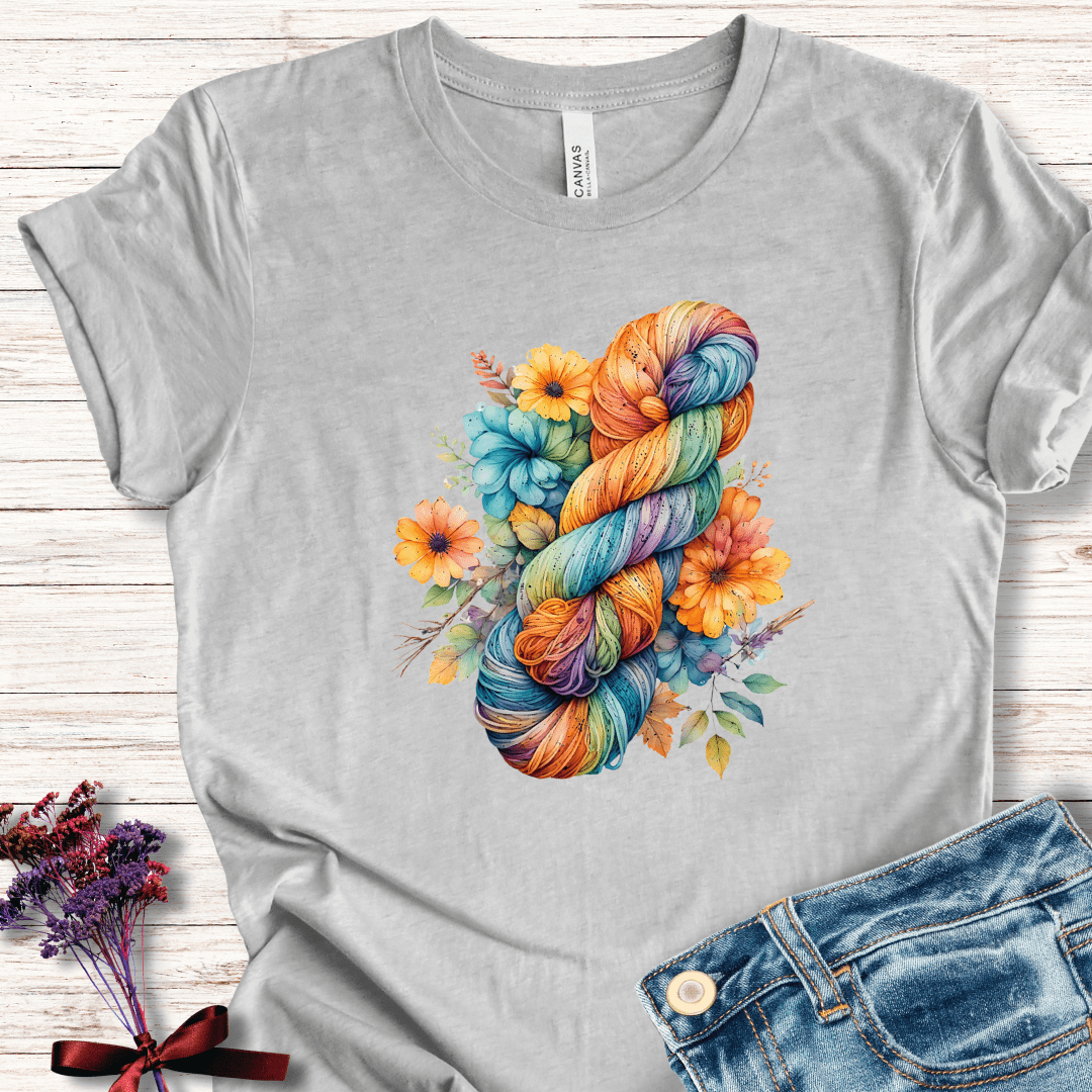 Floral Skein T-Shirt Light Grey / XS