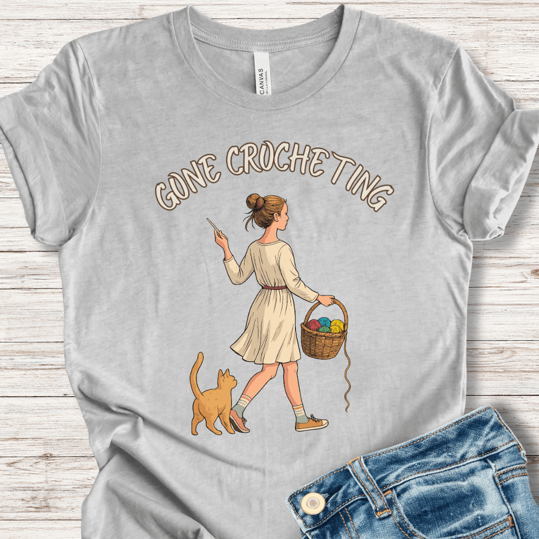 Gone Crocheting T-Shirt Light Grey / XS