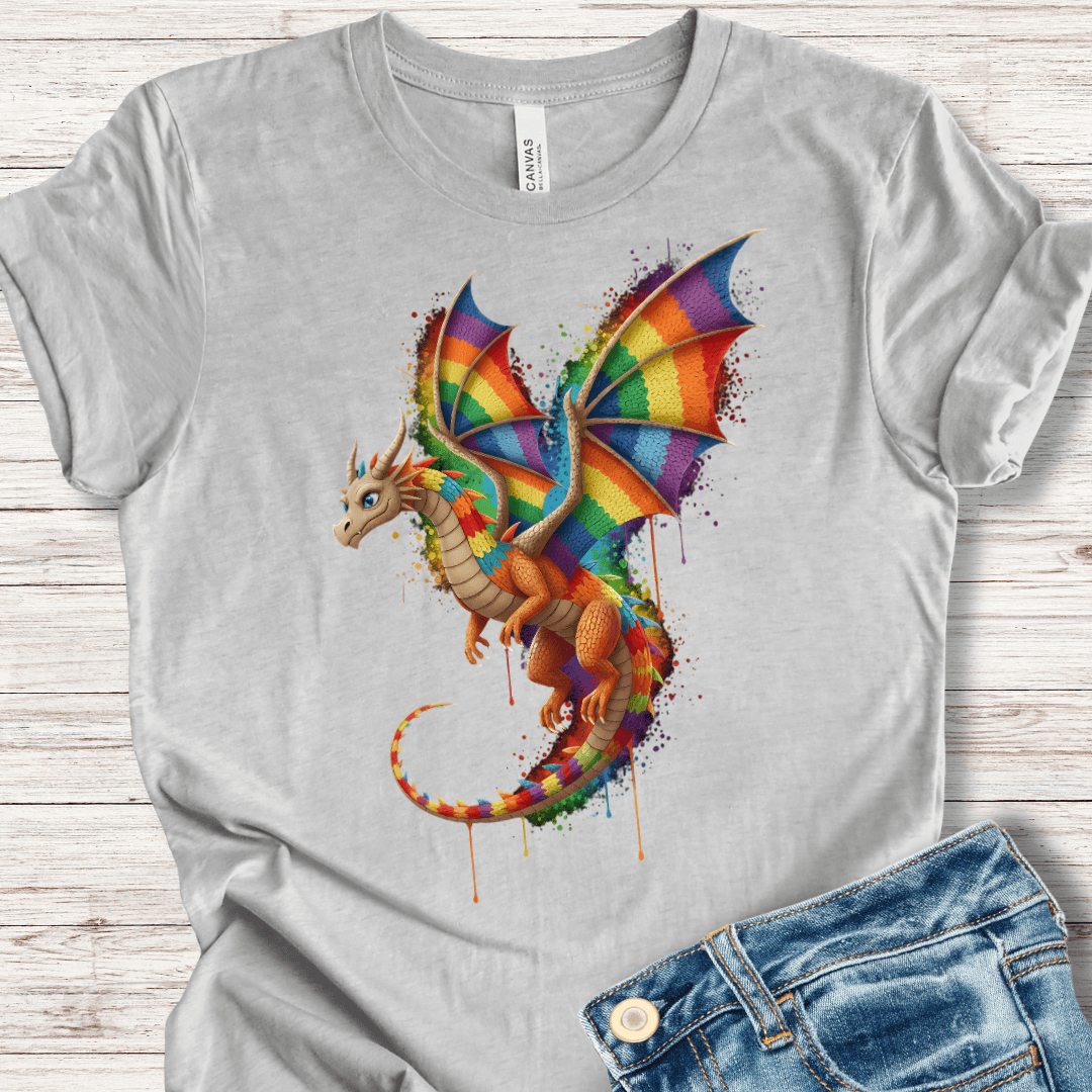 Hover Dragon Dye Splash T-Shirt Light Grey / XS