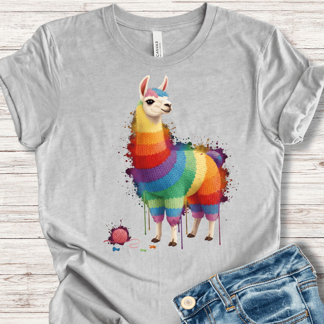 Llama Dye Splash T-Shirt Light Grey / XS