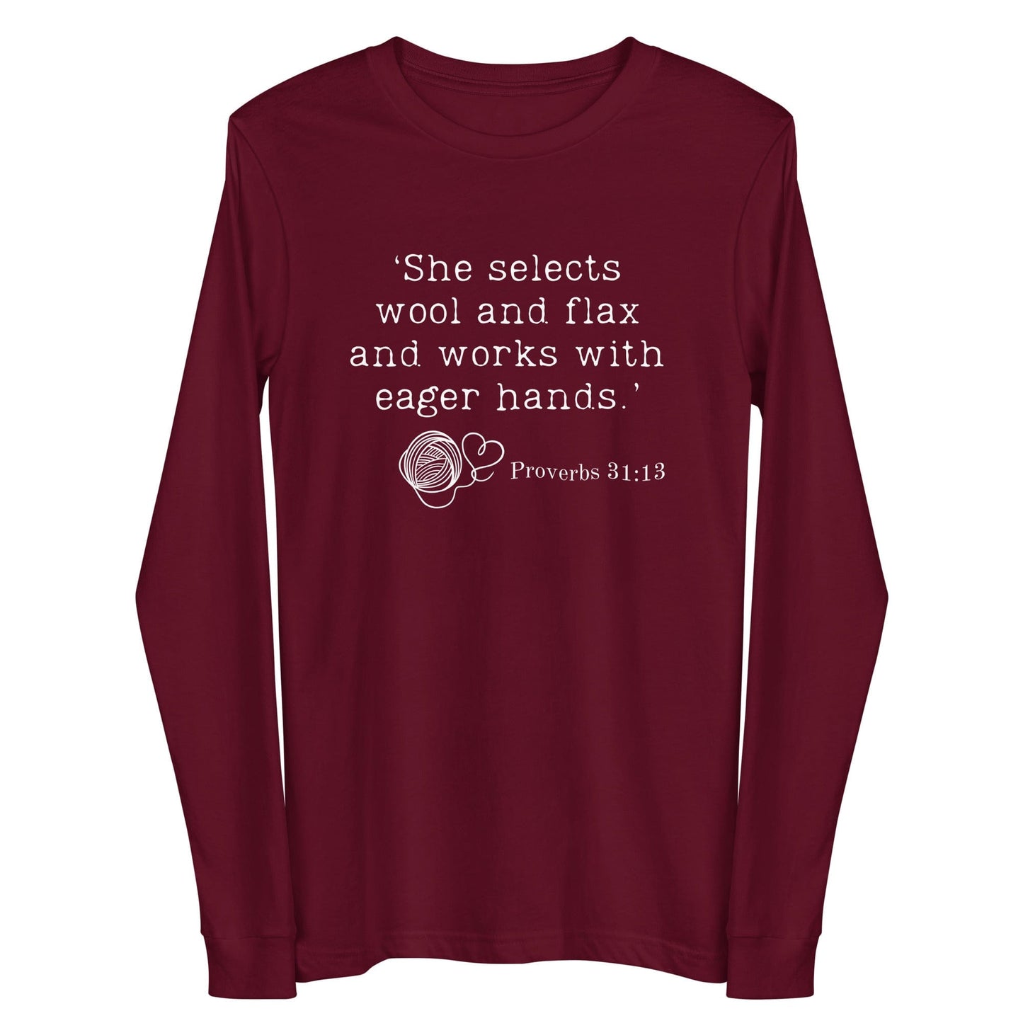 Christian Proverb Long Sleeve Tee Maroon / S