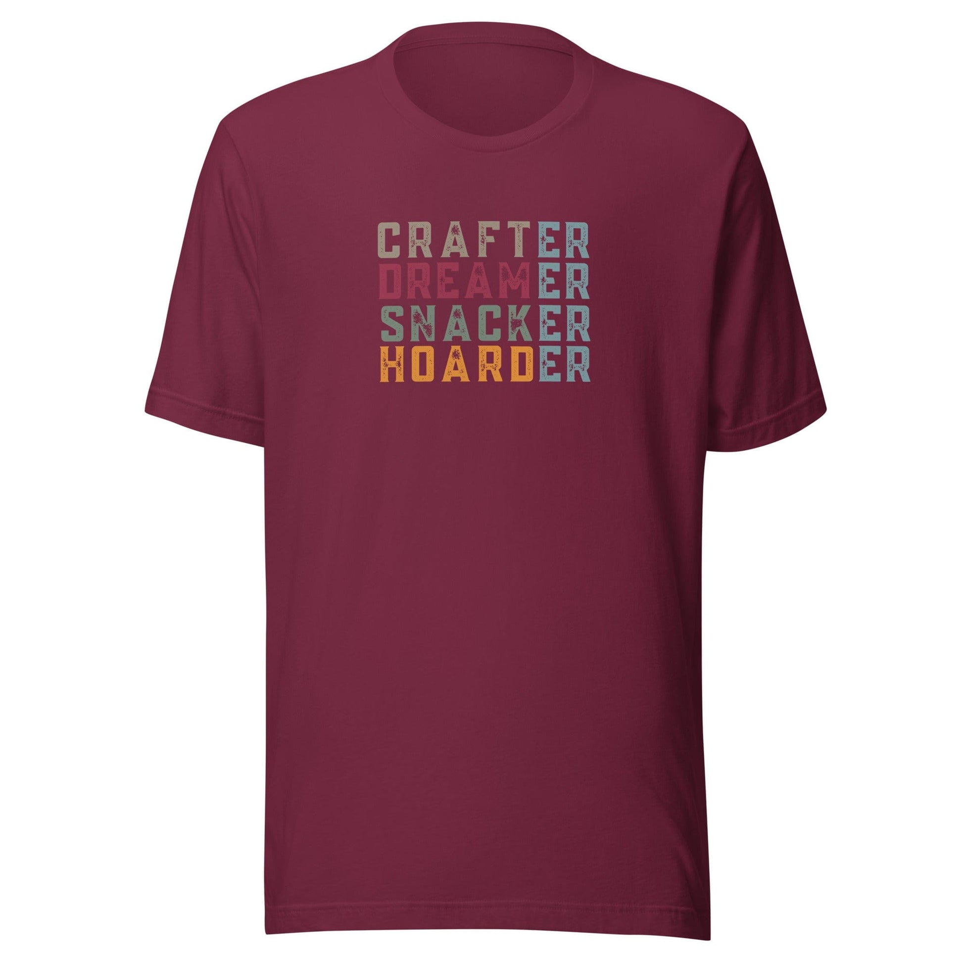 Crafter / Dreamer (no border) T-Shirt Maroon / S