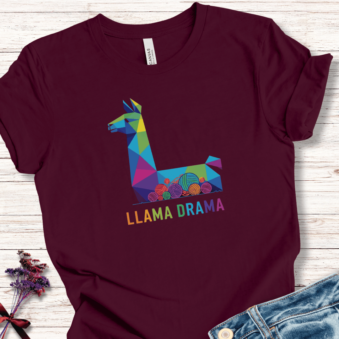 Crochet Alpaca T-Shirt Maroon / S