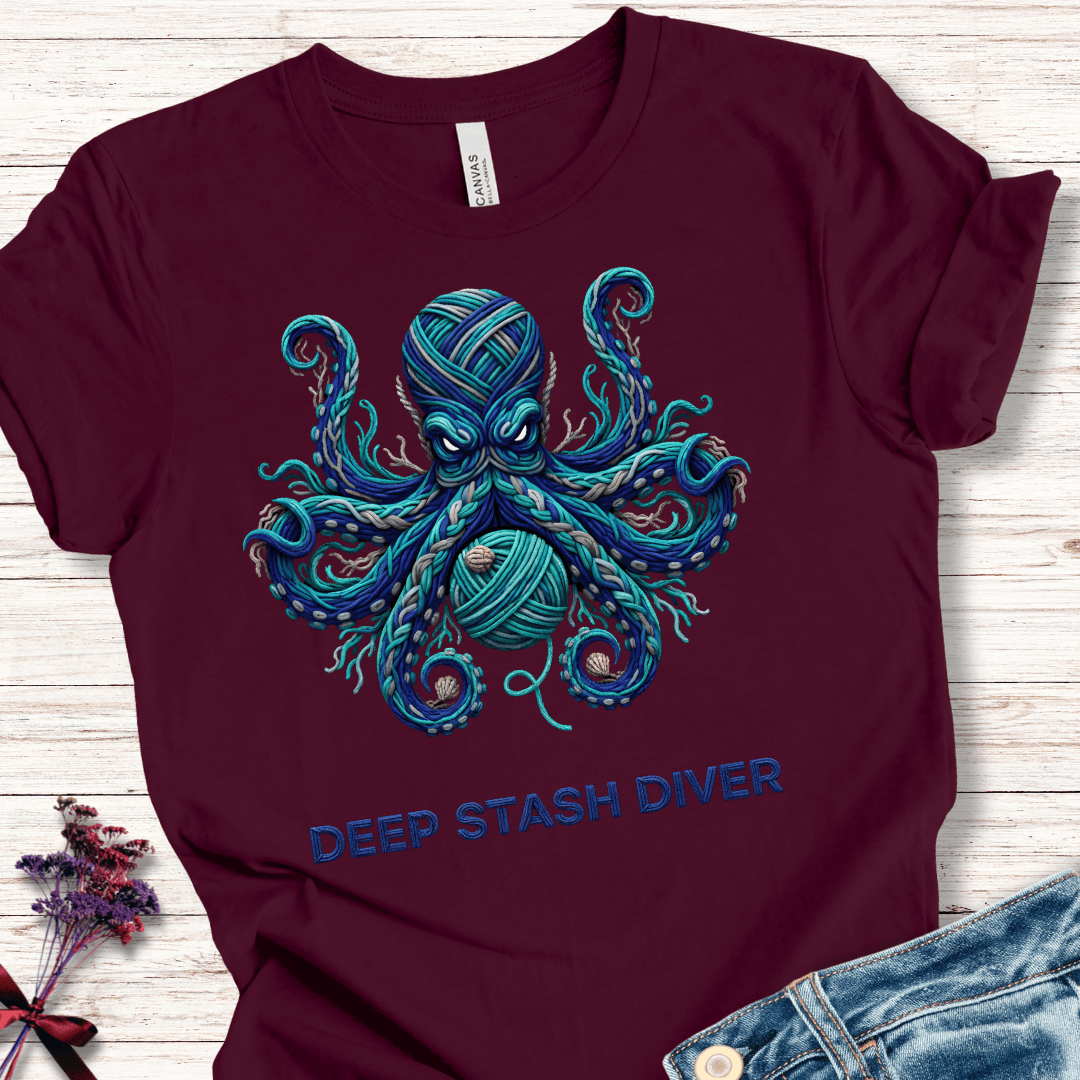 Deep Stash Divers T-Shirt Maroon / S