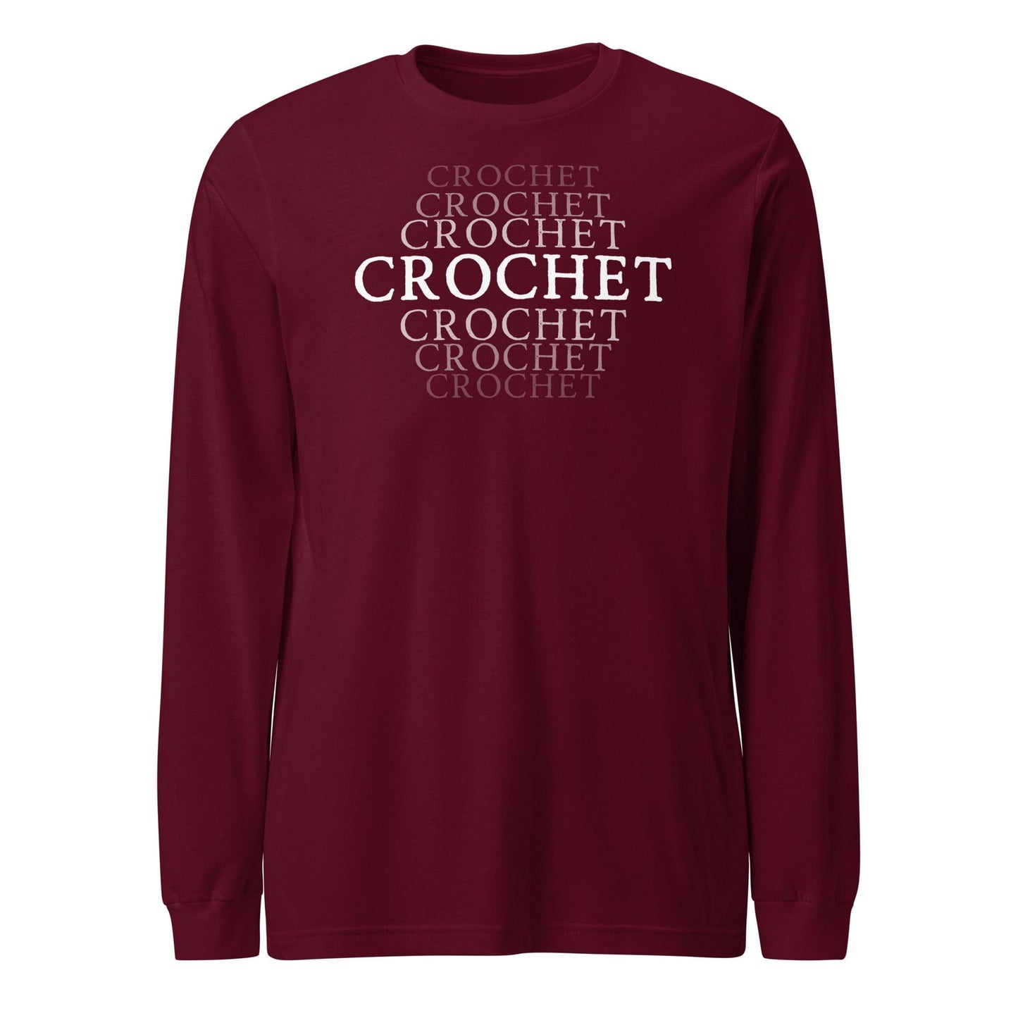 Fading Crochet Long Sleeve Tee Maroon / S