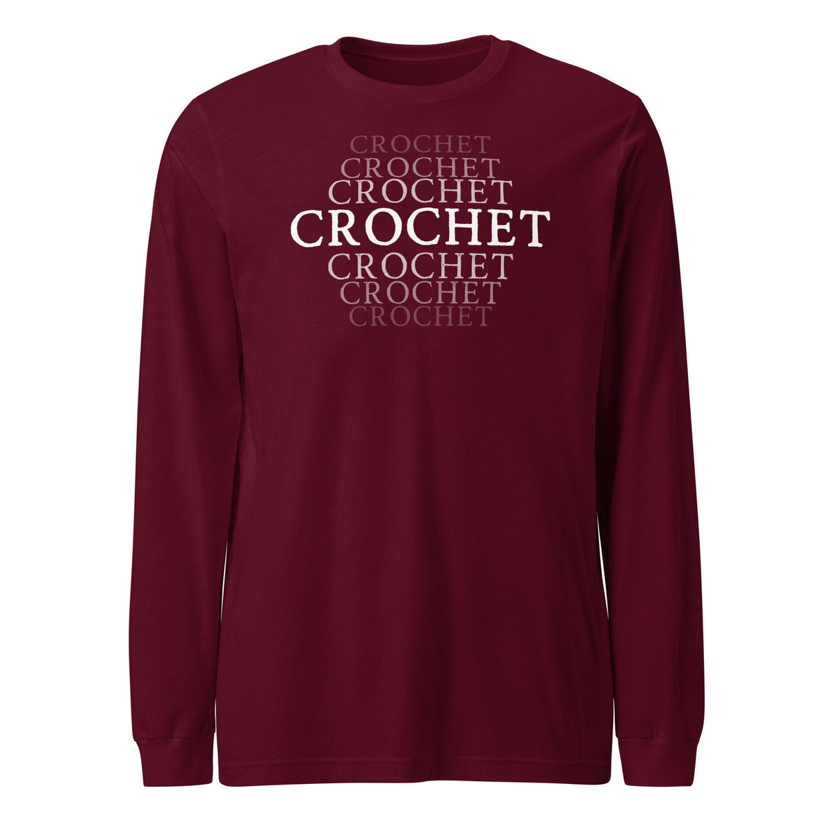Fading Crochet Long Sleeve Tee Maroon / S