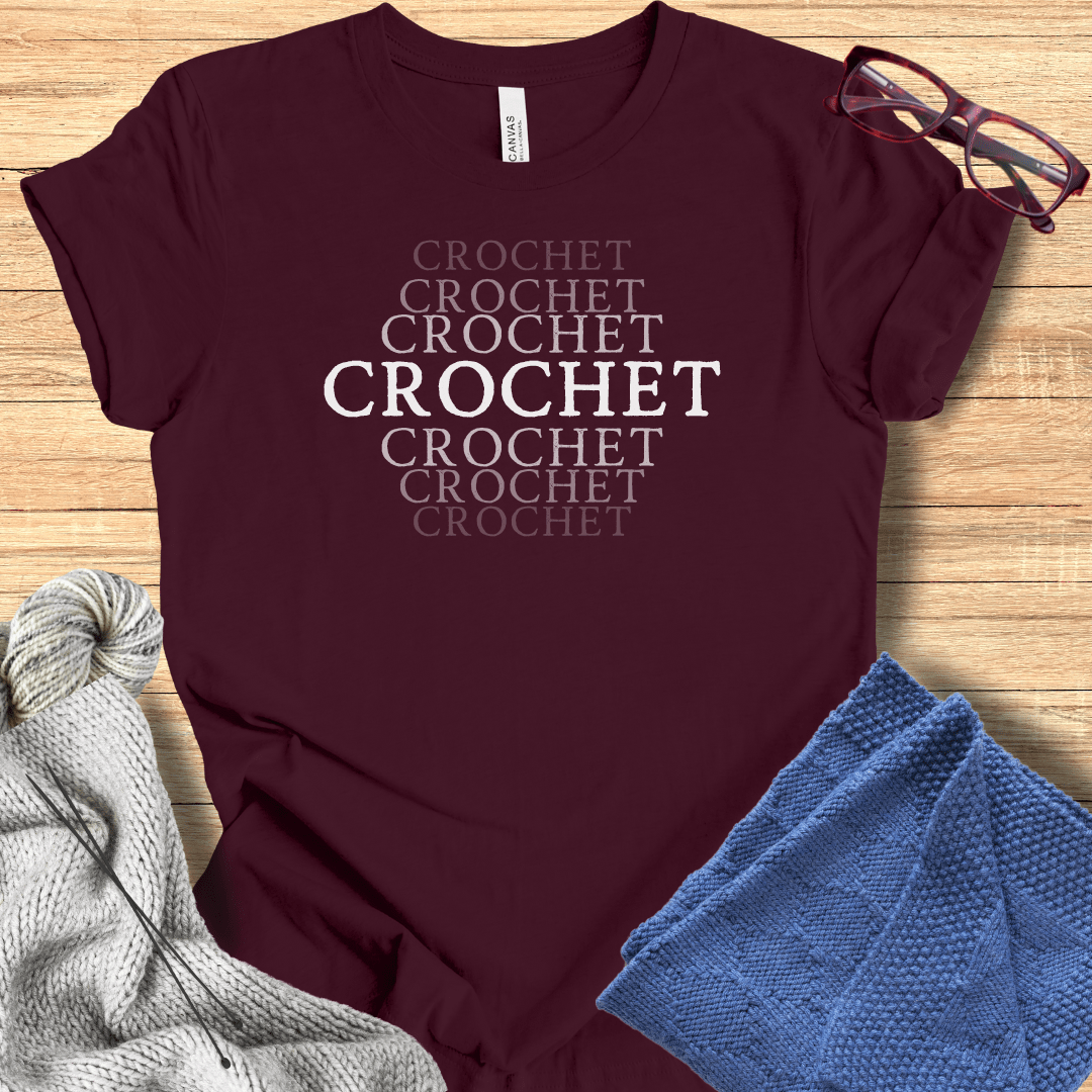 Fading Crochet T-Shirt Maroon / S