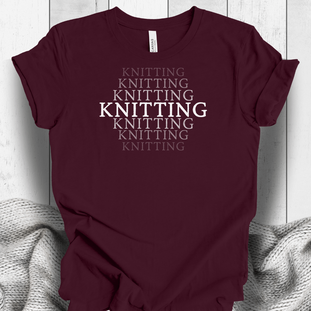 Fading Knitting T-Shirt Maroon / S