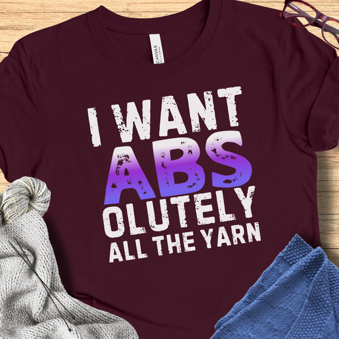 I want Abs T-Shirt Maroon / S