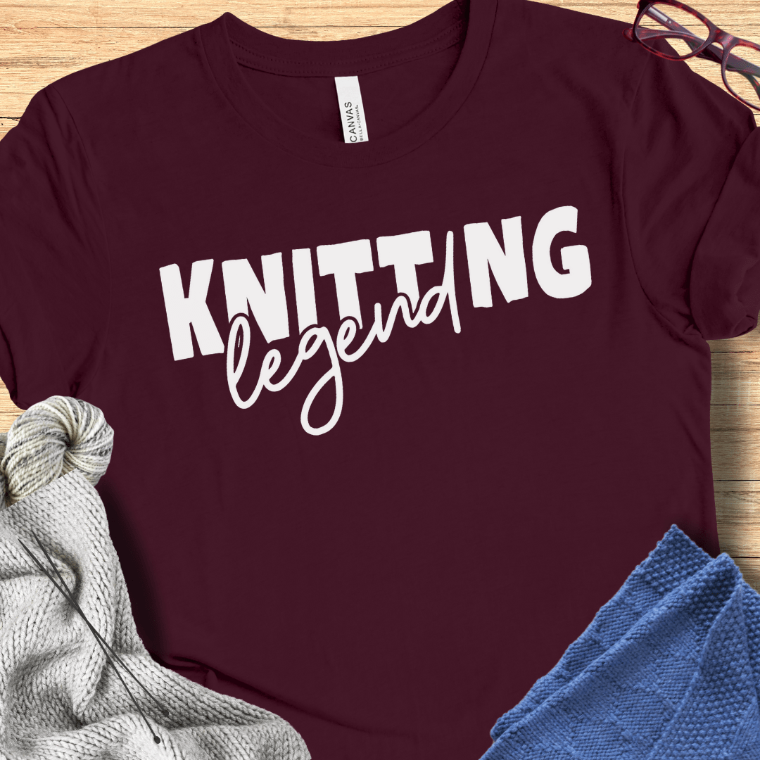 Knitting Legend T-Shirt Maroon / S