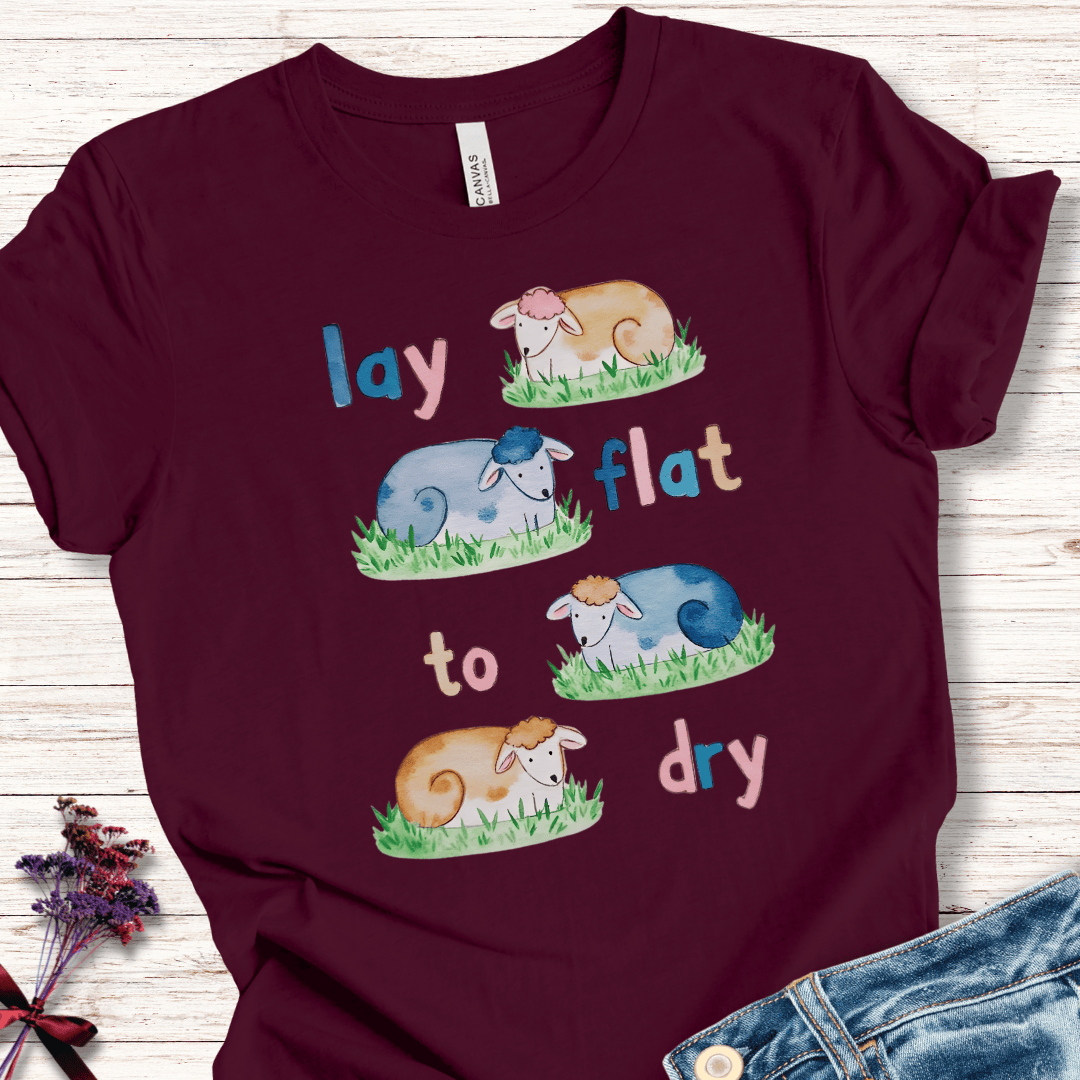 Lay Flat to Dry Group T-Shirt Maroon / S