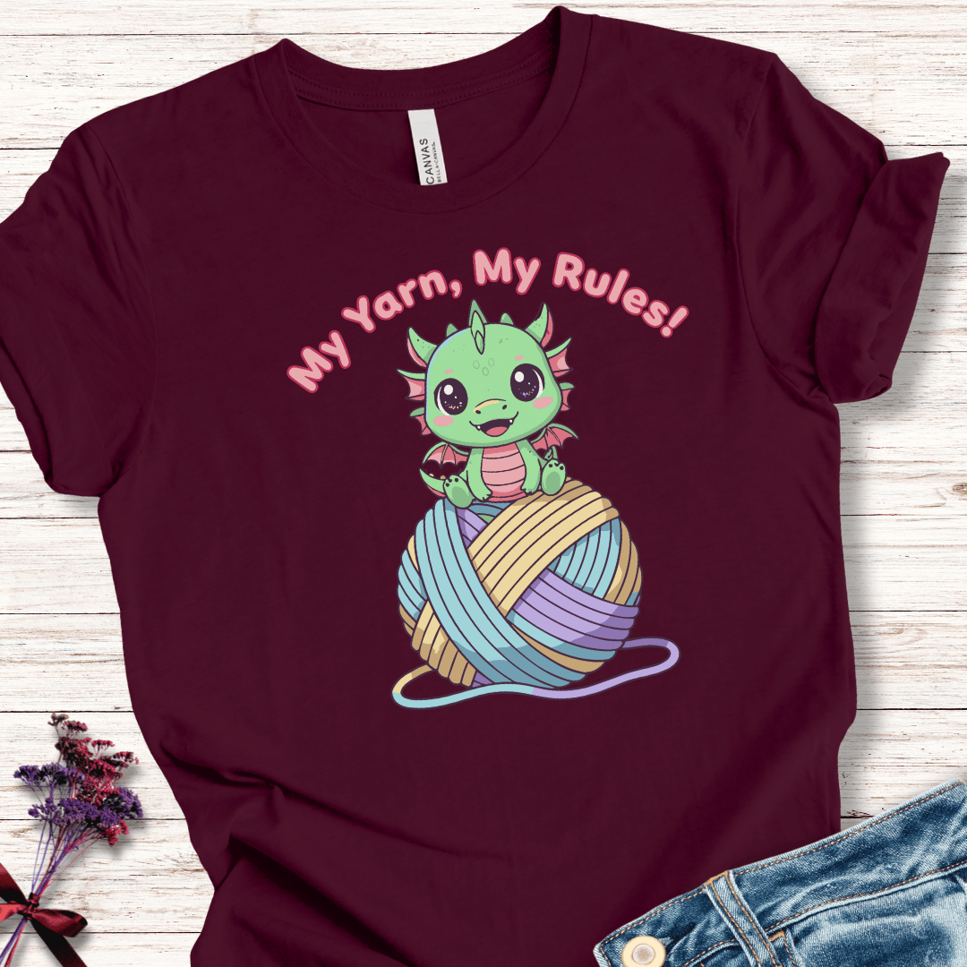 My Yarn My Rules T-Shirt Maroon / S