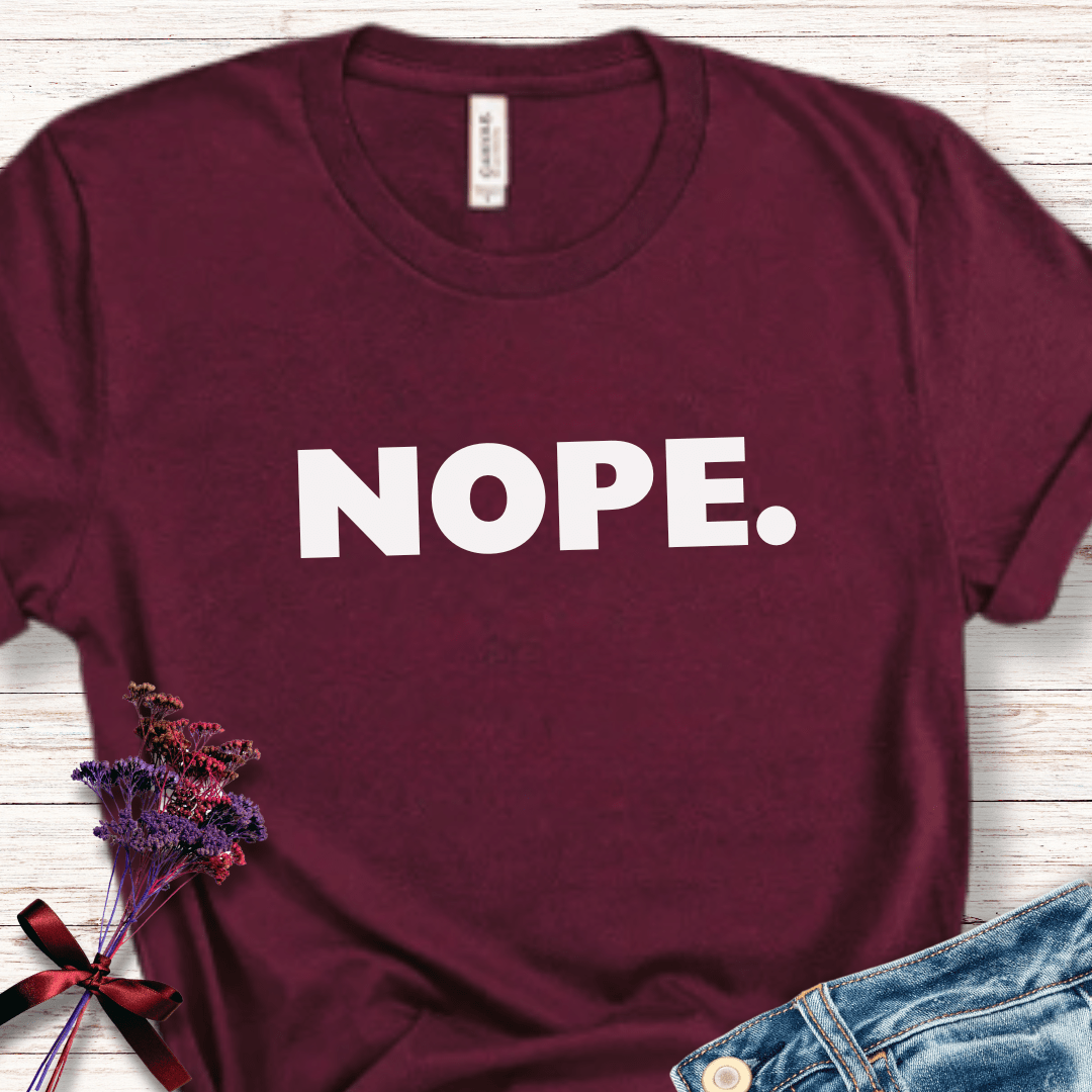 NOPE T-Shirt Maroon / S