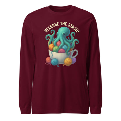 Release the Stash Kraken Long Sleeve Tee Maroon / S