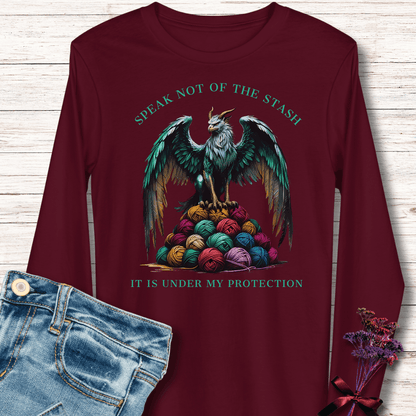 Speak Not of the Stash Long Sleeve T-Shirt Maroon / S