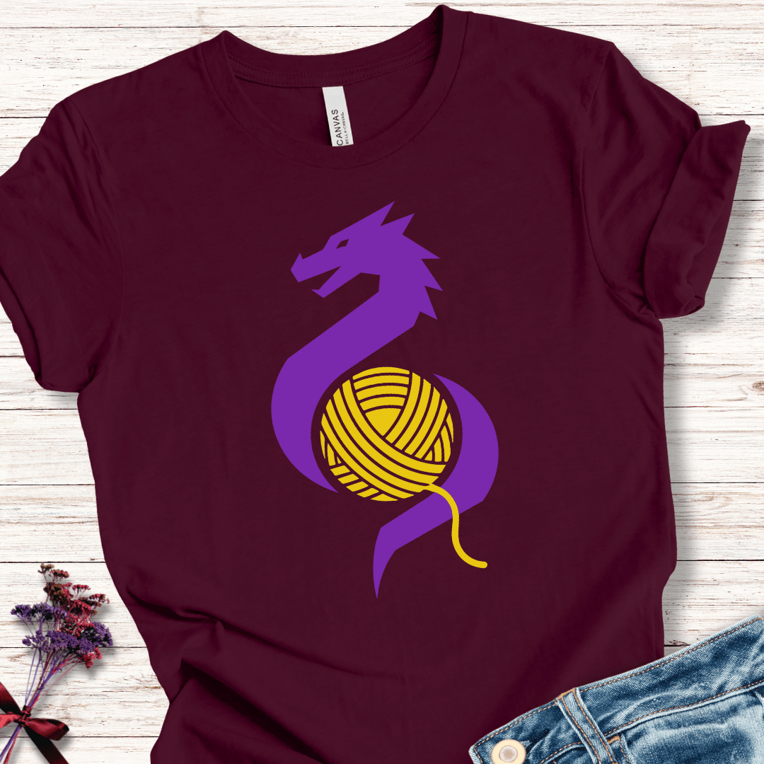 Styalised Dragon T-Shirt Maroon / S