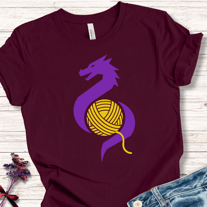Styalised Dragon T-Shirt Maroon / S