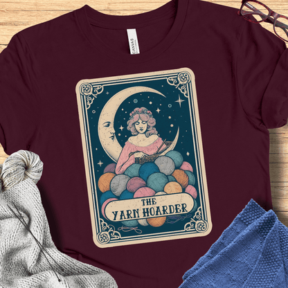 Tarot Card Yarn Hoarder T-Shirt Maroon / S