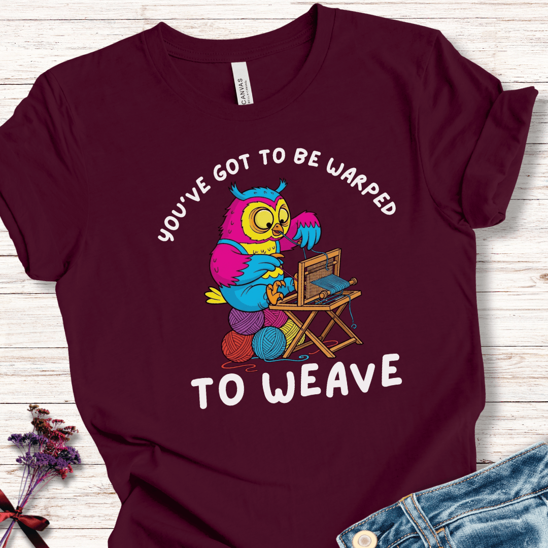Warped to Weave T-Shirt Maroon / S