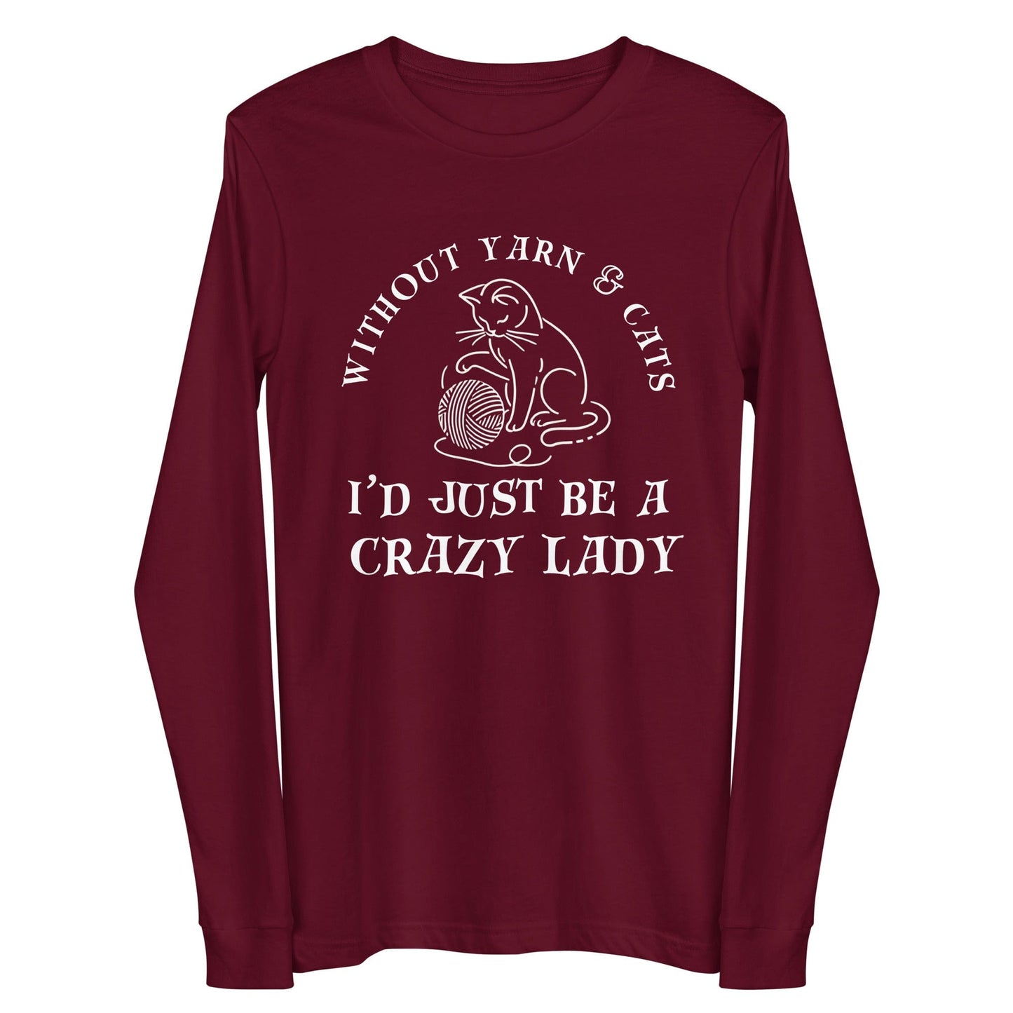 Yarn & Cats Long Sleeve Tee Maroon / S