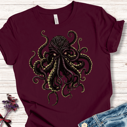 Yarn Sea Monster T-Shirt Maroon / S