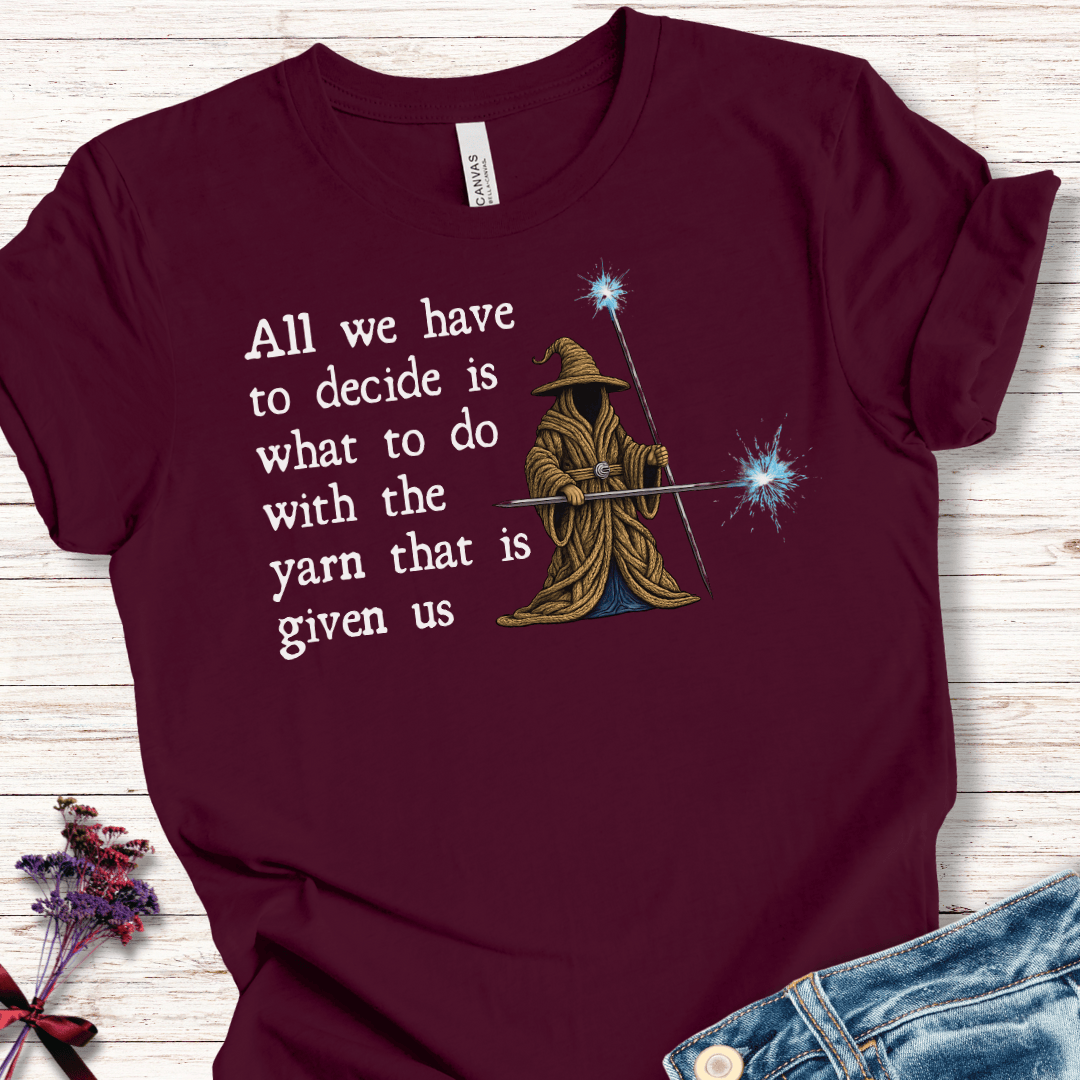 Yarn Wizard T-Shirt Maroon / S