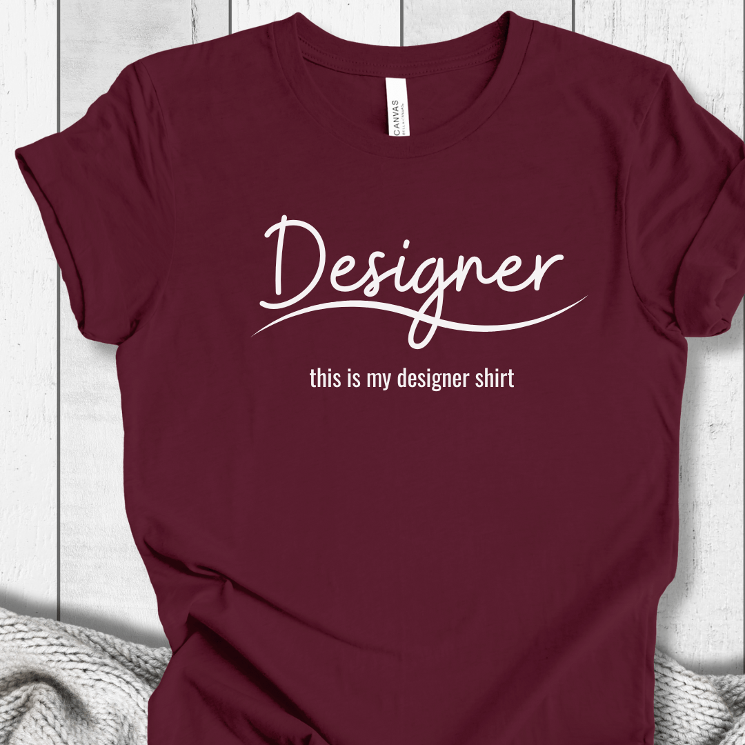 Designer Crew Neck T-Shirt Maroon / XS