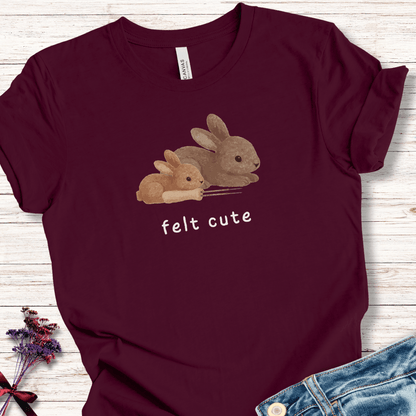 Felt Cute t-shirt Maroon / XS