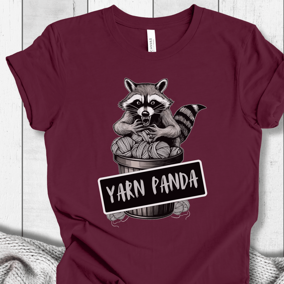 Feral Yarn Panda T-Shirt Maroon / XS