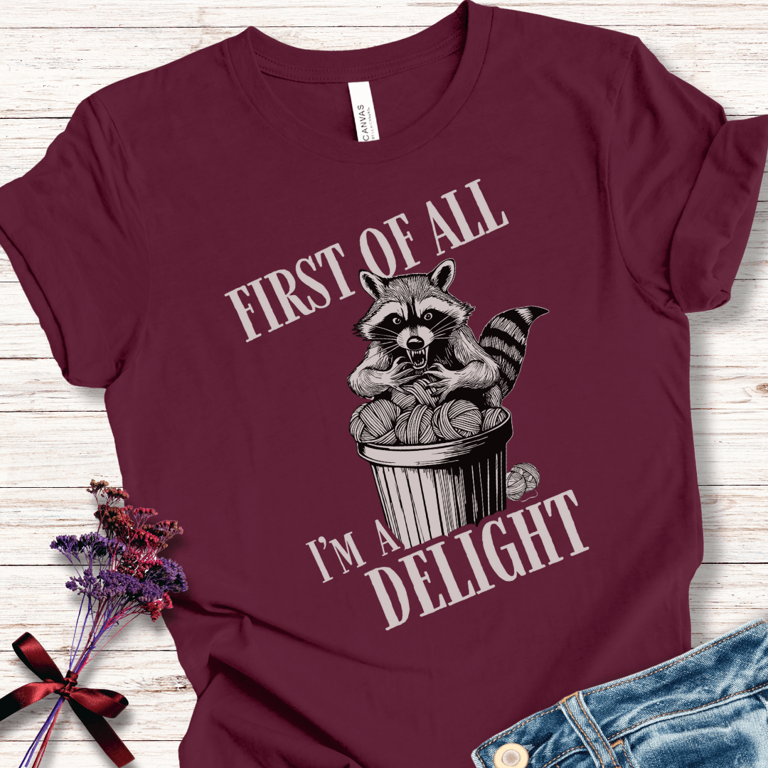 I'm a Delight T-Shirt Maroon / XS