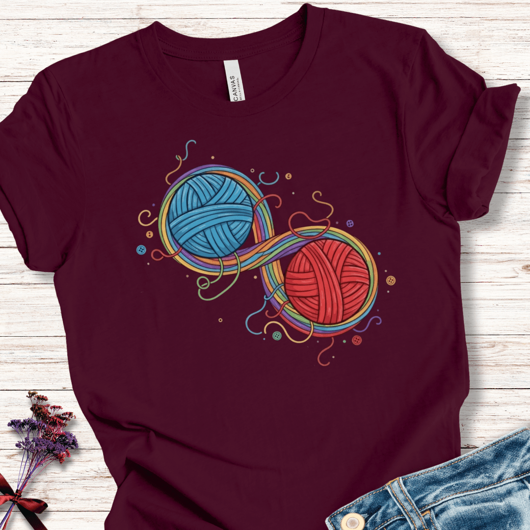 Infinity Yarn T-Shirt Maroon / XS