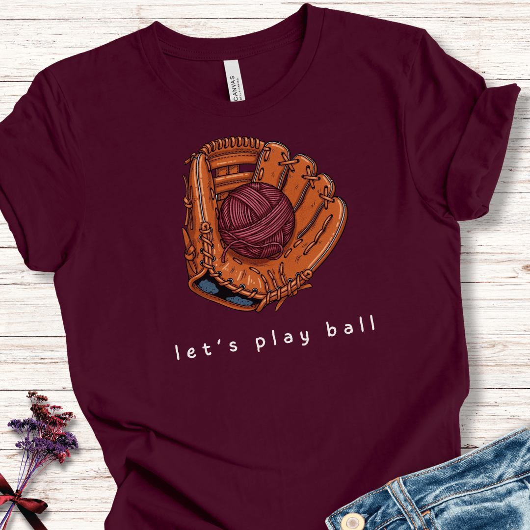 Let's Play Ball T-Shirt Maroon / XS