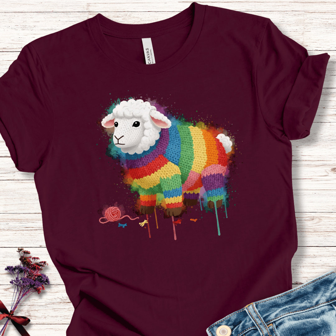 Sheep Dye Splash T-Shirt Maroon / XS