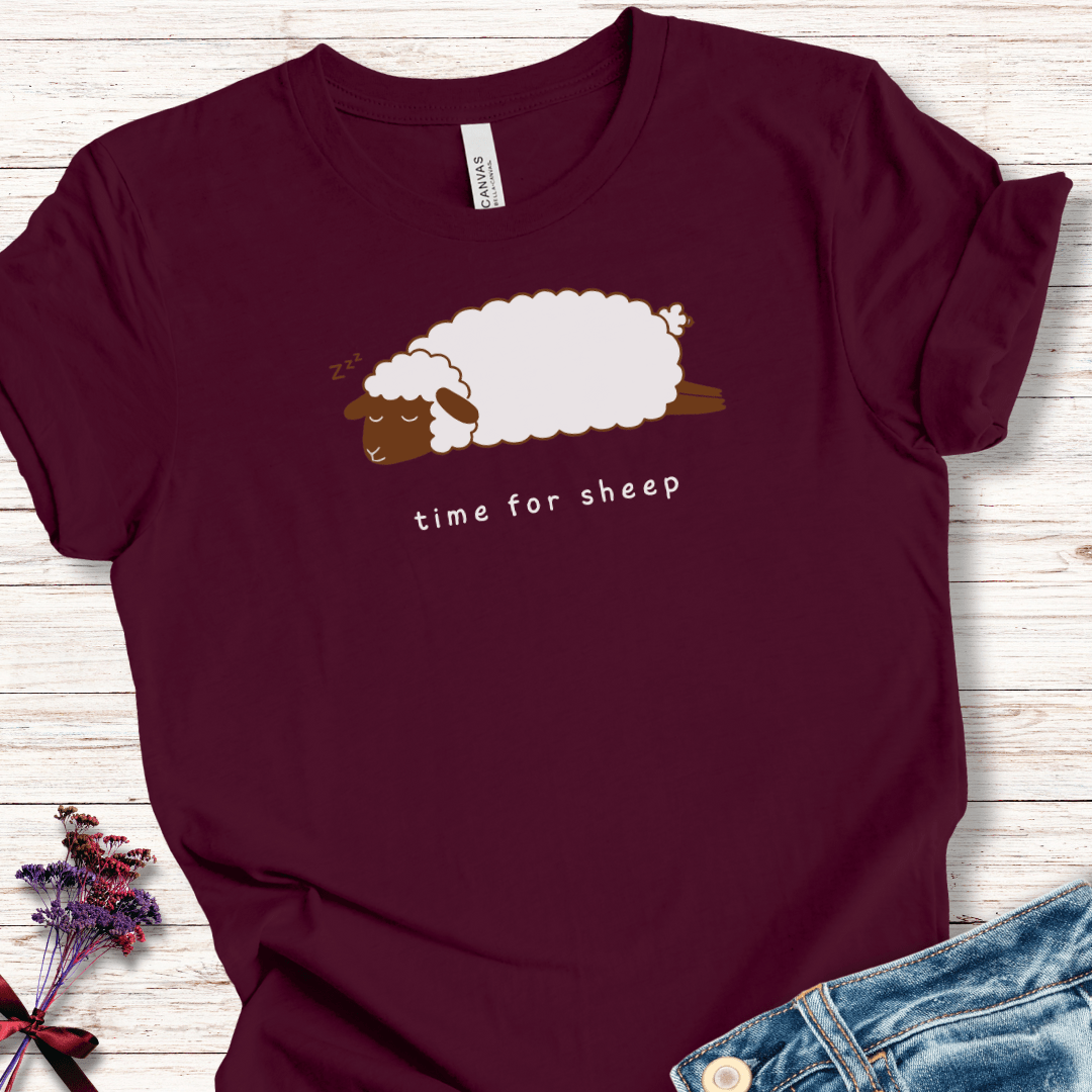 Time for Sheep t-shirt Maroon / XS