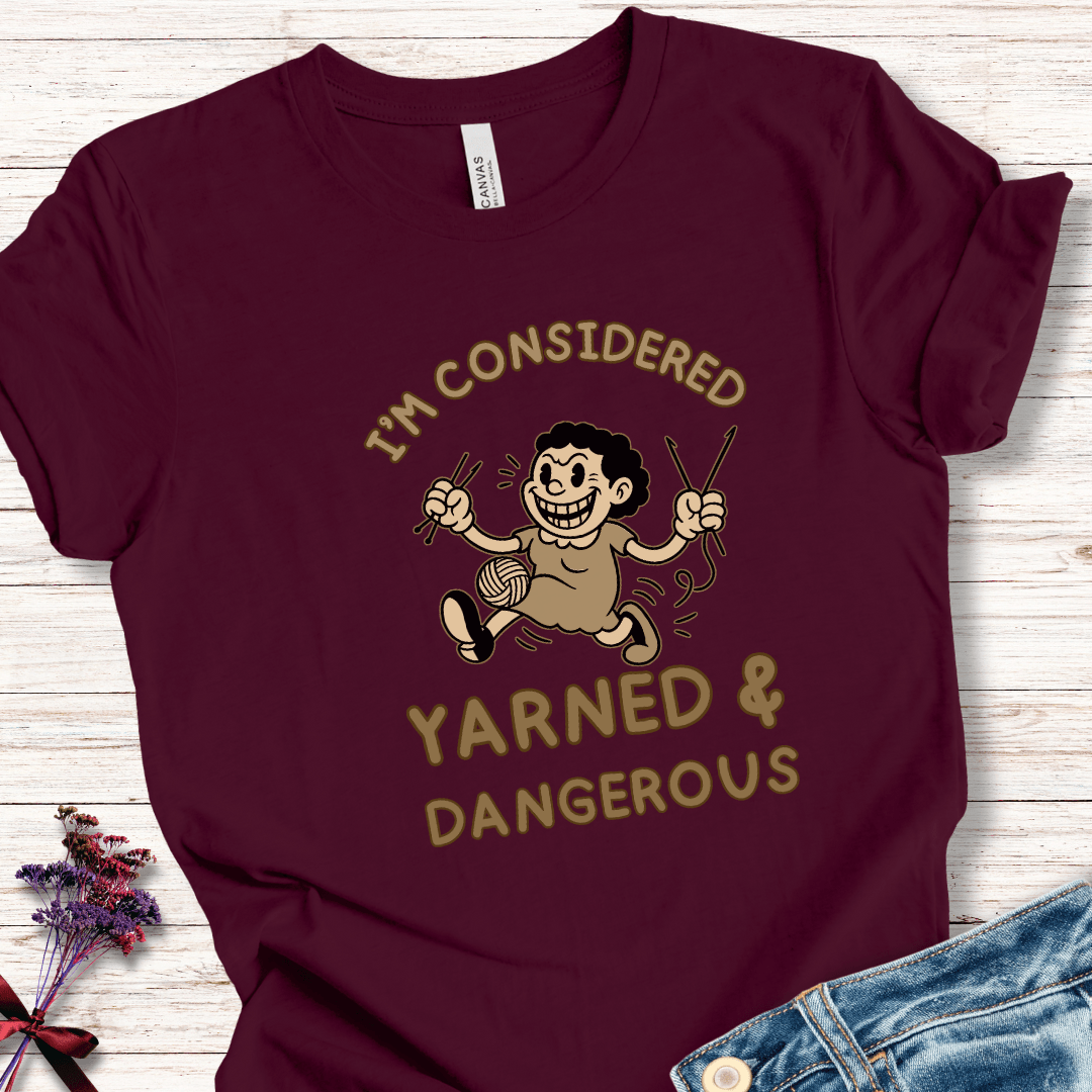 Yarned & Dangerous T-Shirt Maroon / XS