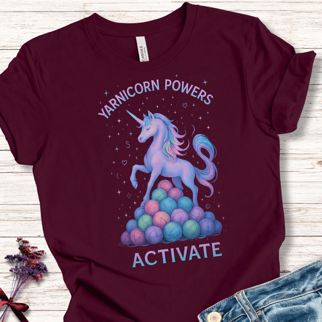 Yarnicorn Activate T-Shirt Maroon / XS