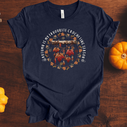 Autumn is my Crocheting Season T-Shirt Midnight Navy / S