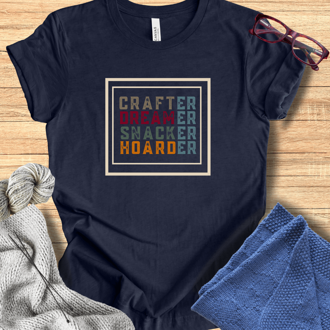 Crafter / Dreamer (with border) T-Shirt Midnight Navy / S