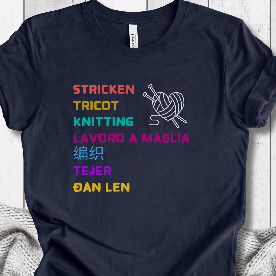 Knitting Language T-Shirt Midnight Navy / S