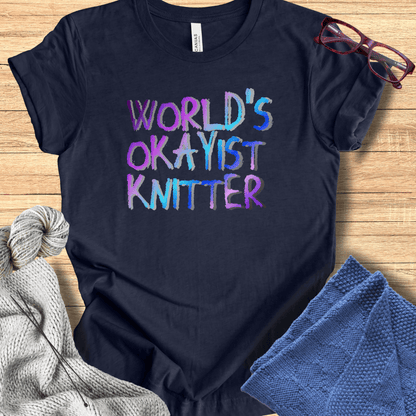 Worlds Okayist Knitter T-Shirt Midnight Navy / S