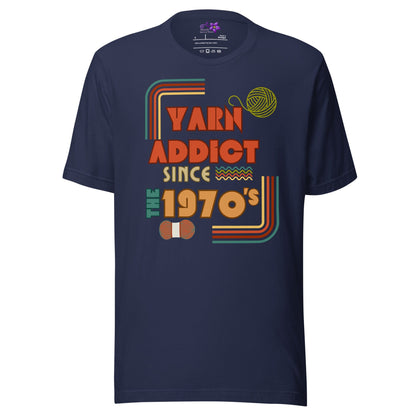 70s Yarn Addict Crew Neck T-Shirt Navy / S