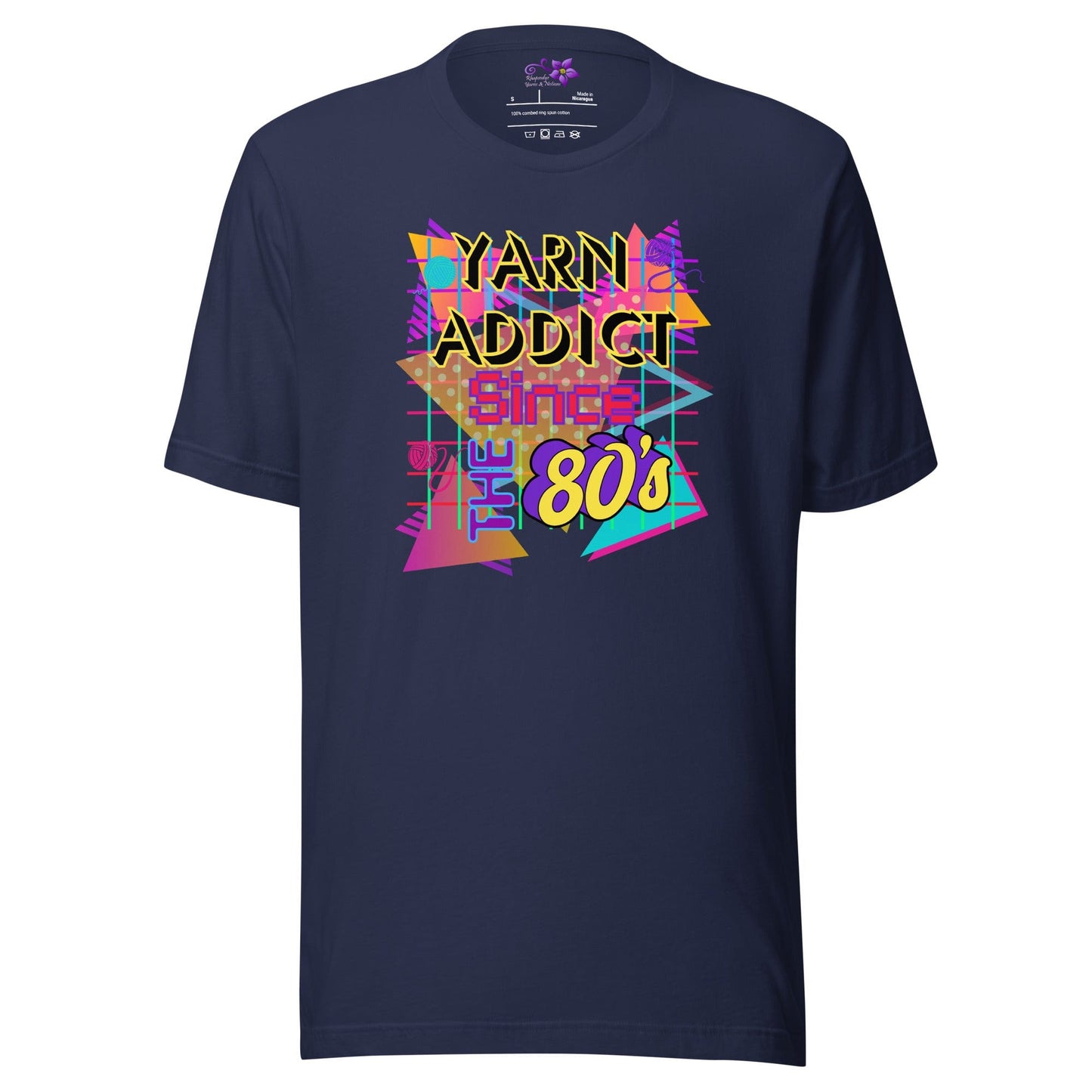 80s Yarn Addict Crew Neck T-shirt Navy / S