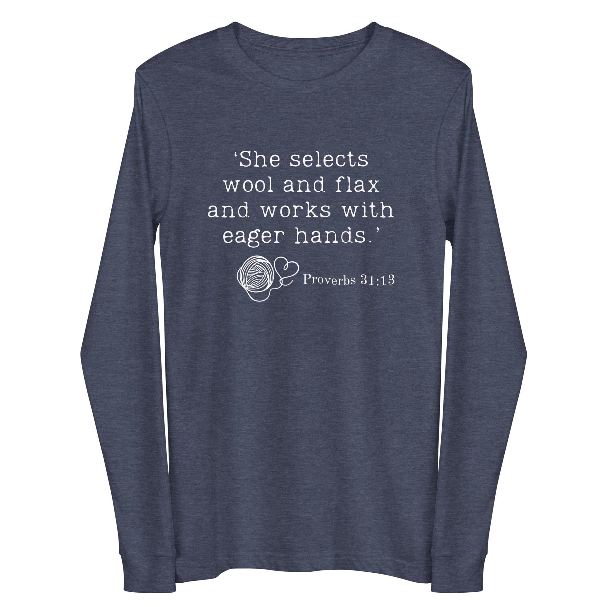 Christian Proverb Long Sleeve Tee Navy / S