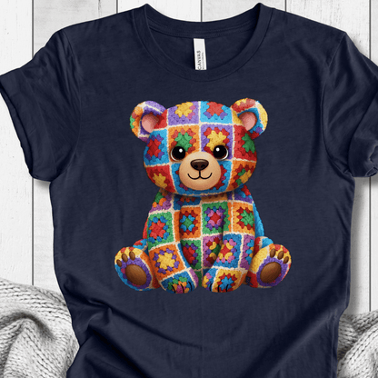Crochet Bear T-Shirt Navy / S
