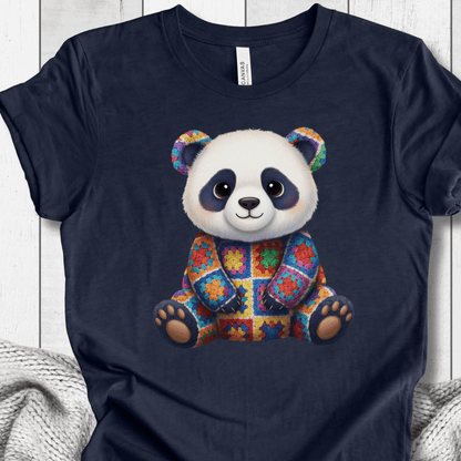 Crochet Panda T-Shirt Navy / S