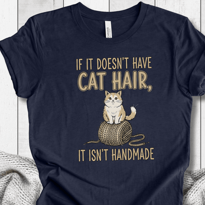 Handmade = Cat Hair T-Shirt Navy / S