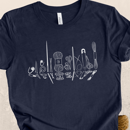 Knitting Tools Skyline T-Shirt Navy / S