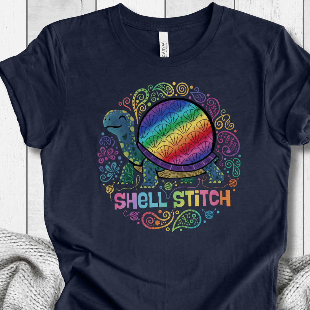 Shell Stitch T-Shirt Navy / S