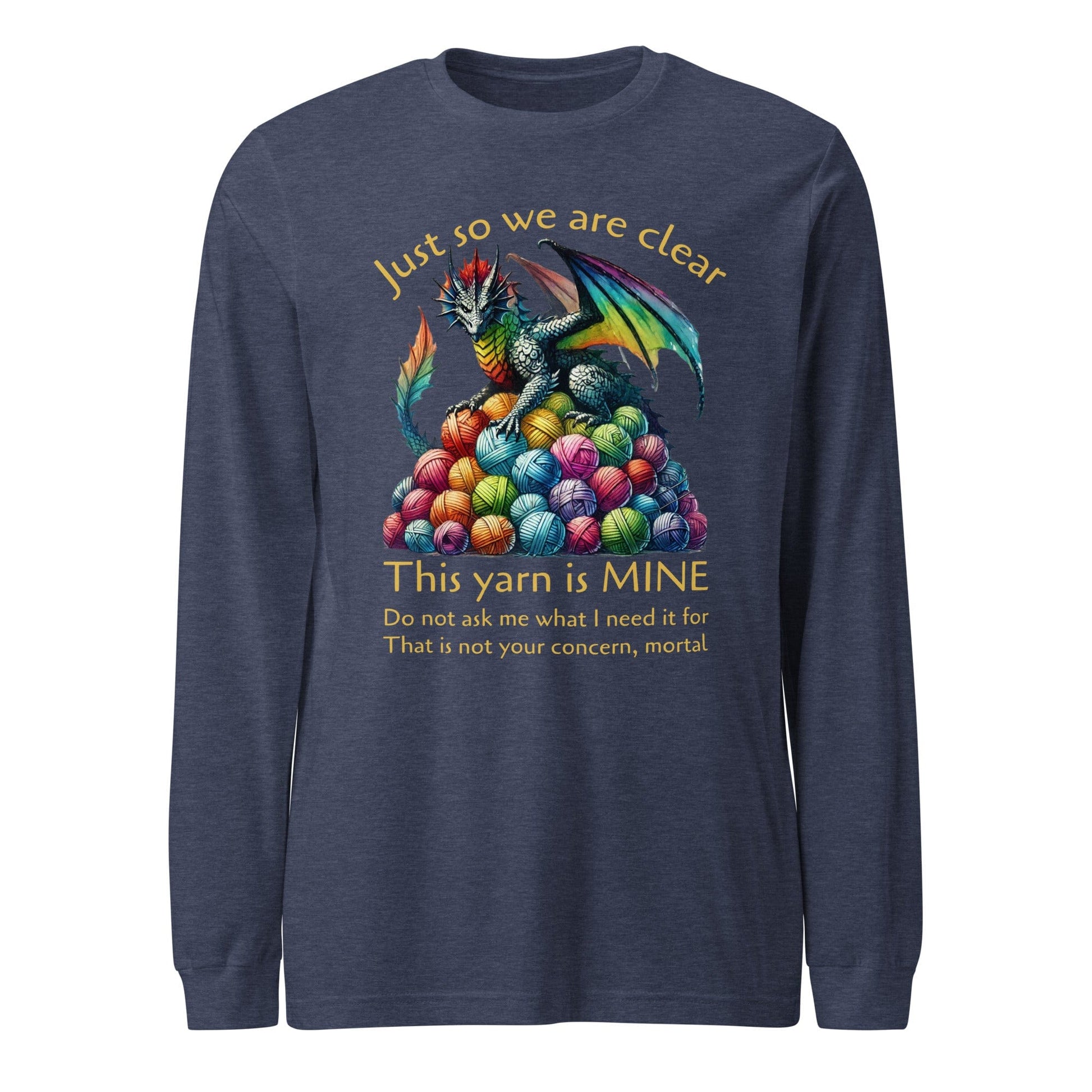 Yarn Dragon with Slogan Long Sleeve Tee Navy / S