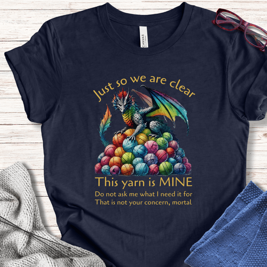 Yarn Dragon with slogan T-Shirt Navy / S